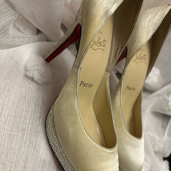 Christian loubutin Eugenie crème swarvowski red bottom heels 39 - Picture 5 of 8